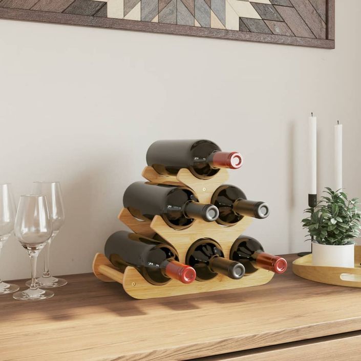 Casier à vin pour 6 bouteilles 35x18x25,5 cm bambou - Photo n°2