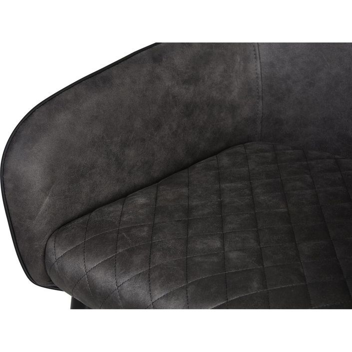 Chaise simili, cuir gris et métal noir vintage Katy - Lot de 2 - Photo n°5