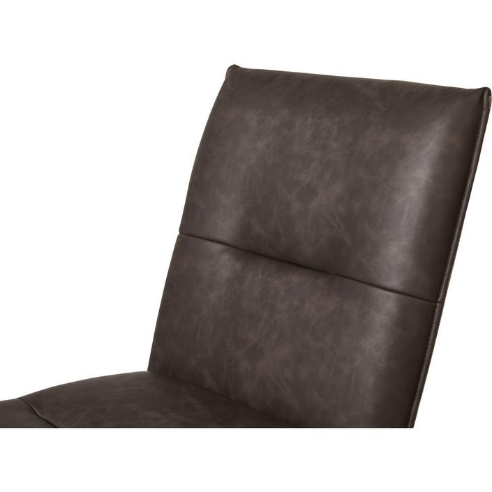 Chaise industrielle simili cuir marron et métal noir Karu - Lot de 2 - Photo n°6