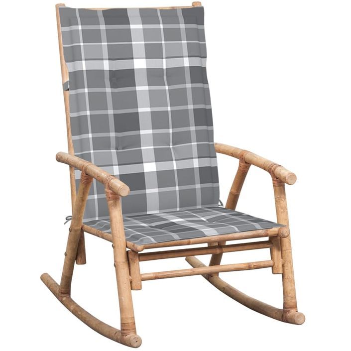 Chaise à bascule avec coussin Bambou 5 - Photo n°1