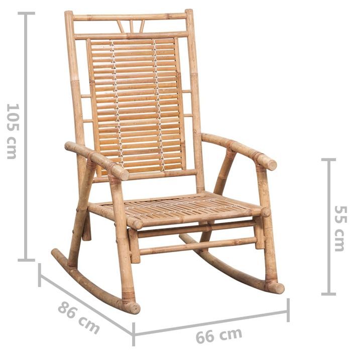 Chaise à bascule avec coussin Bambou 5 - Photo n°8