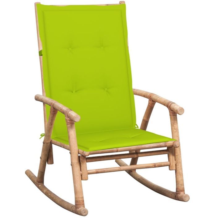 Chaise à bascule avec coussin Bambou 3 - Photo n°1