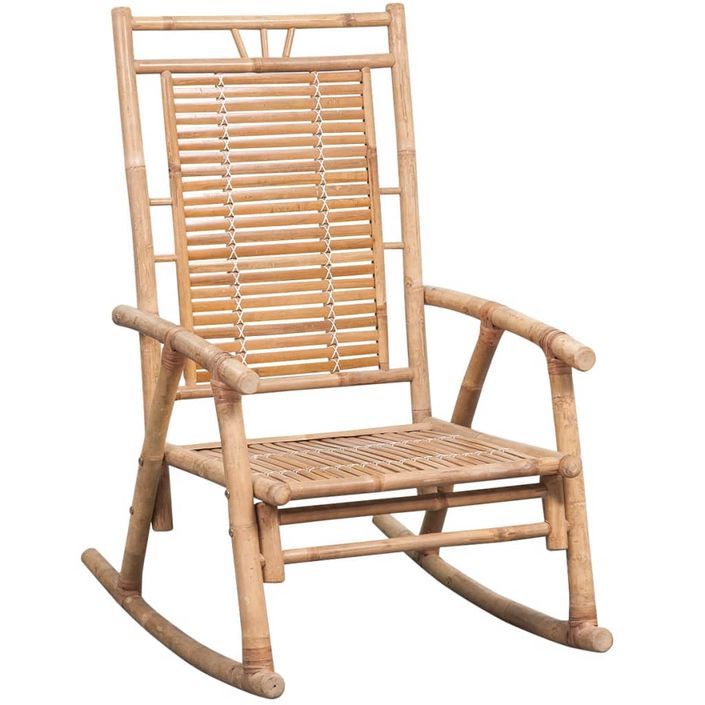 Chaise à bascule avec coussin Bambou 3 - Photo n°2