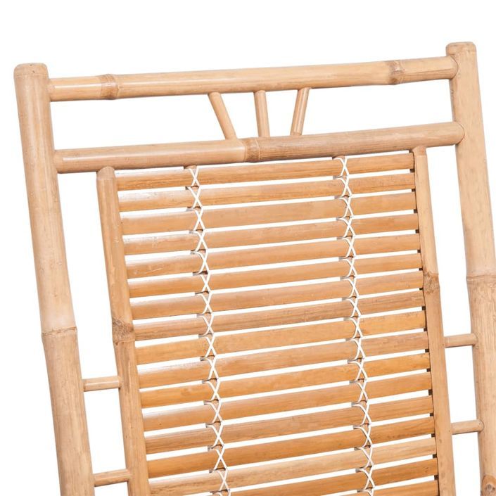 Chaise à bascule avec coussin Bambou 3 - Photo n°4