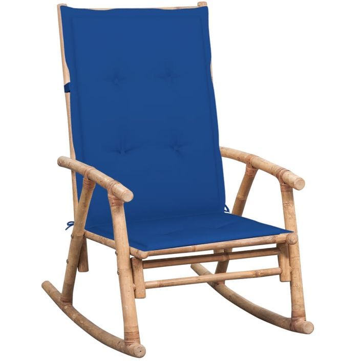 Chaise à bascule avec coussin Bambou 4 - Photo n°1