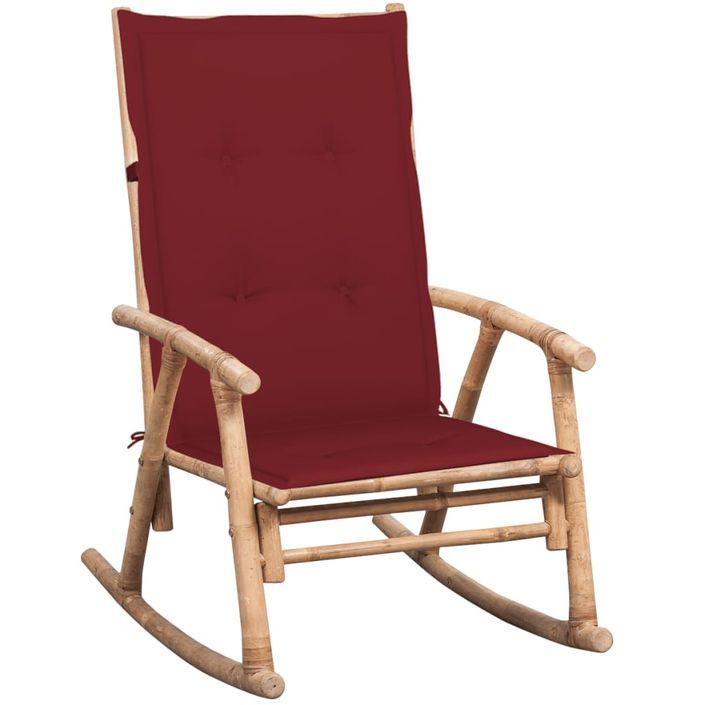 Chaise à bascule avec coussin Bambou - Photo n°1