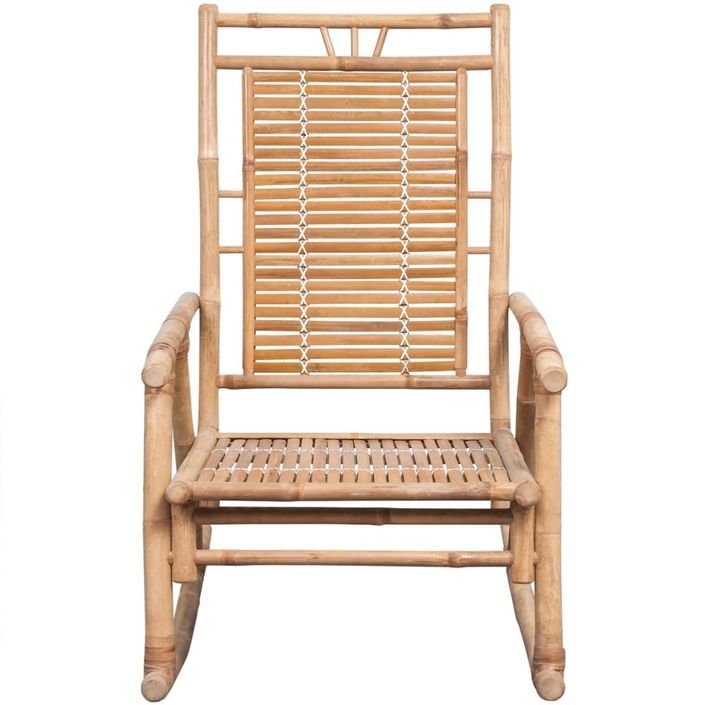 Chaise à bascule avec coussin Bambou - Photo n°3