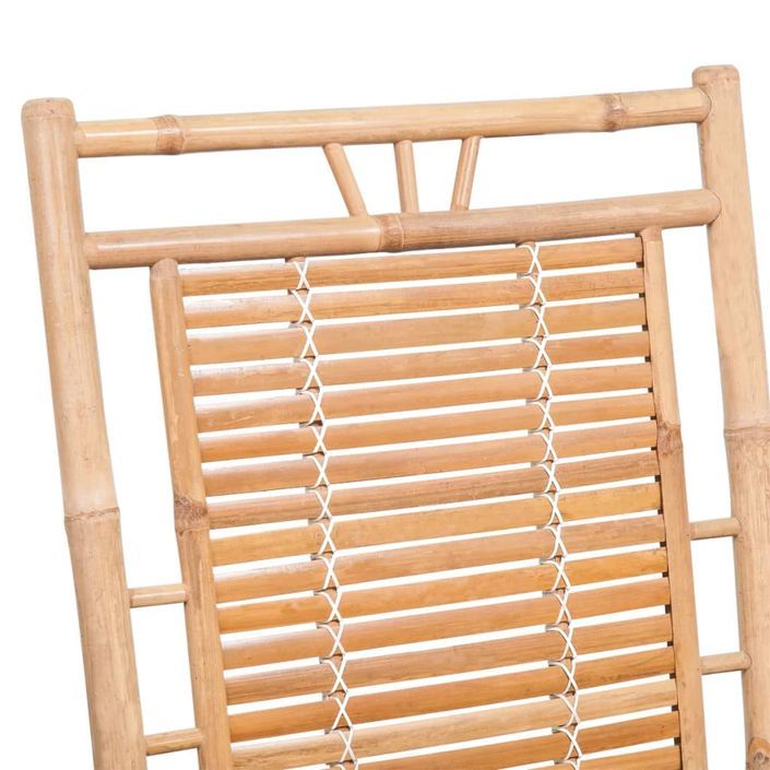 Chaise à bascule avec coussin Bambou - Photo n°4
