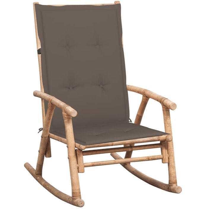 Chaise à bascule avec coussin Bambou 27 - Photo n°1