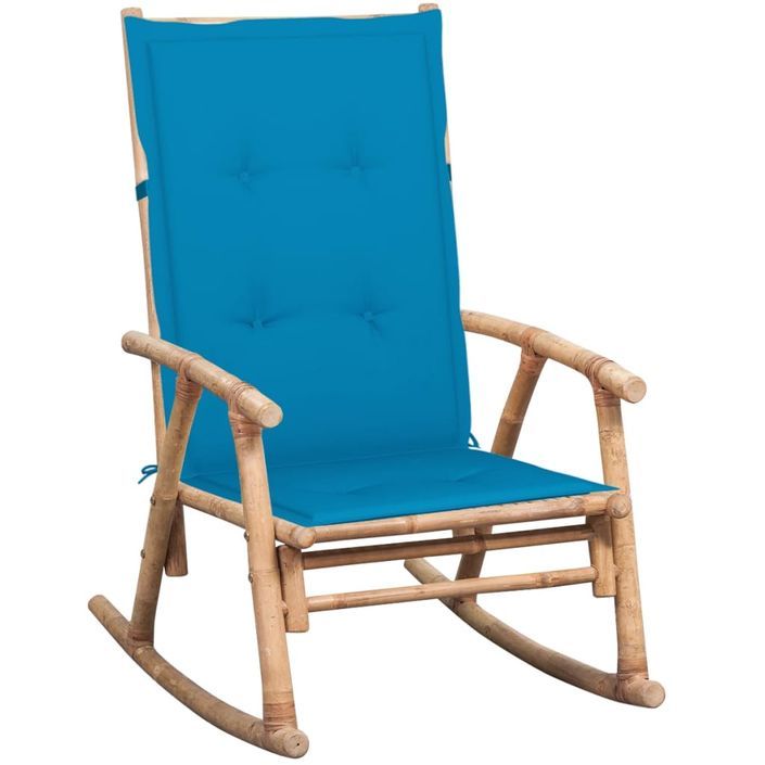 Chaise à bascule avec coussin Bambou 24 - Photo n°1