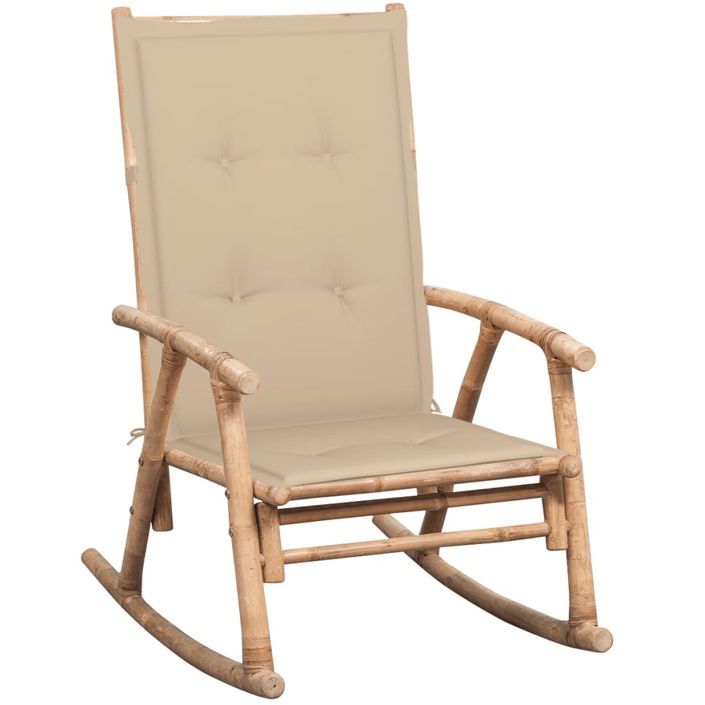 Chaise à bascule avec coussin Bambou 22 - Photo n°1
