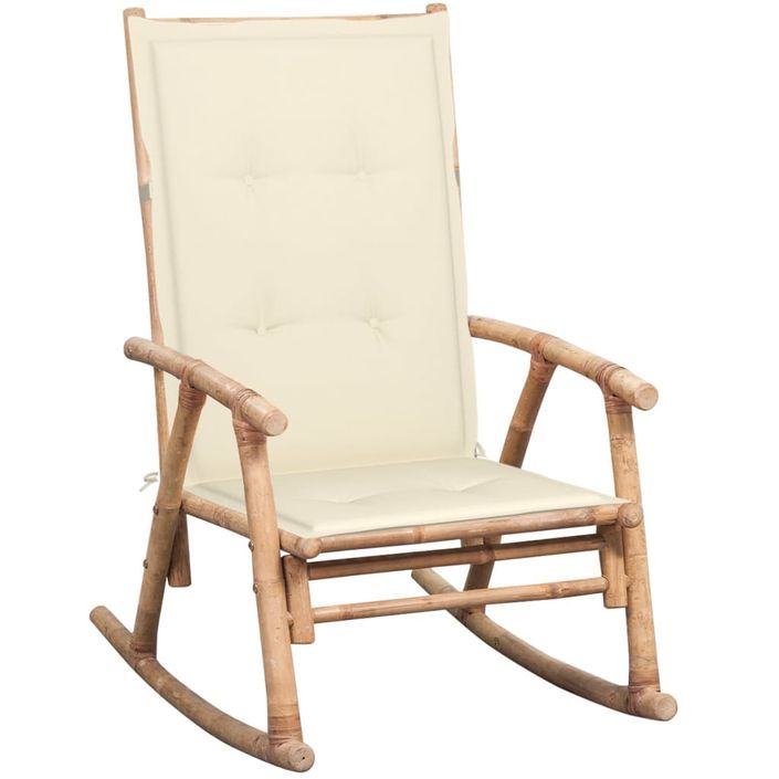 Chaise à bascule avec coussin Bambou 23 - Photo n°1