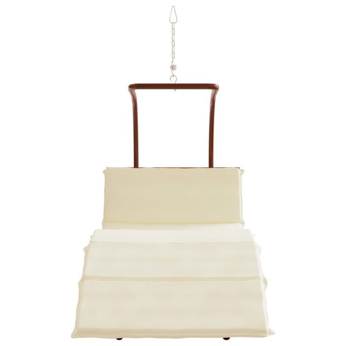 Chaise à bascule avec coussin tissu et bois massif de peuplier - Photo n°4