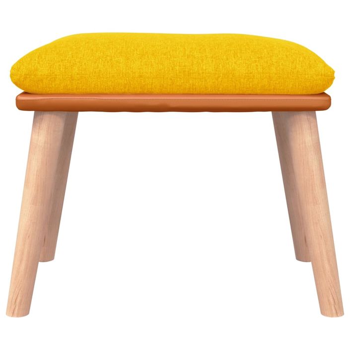 Chaise à bascule avec repose-pied Jaune moutarde Tissu - Photo n°9