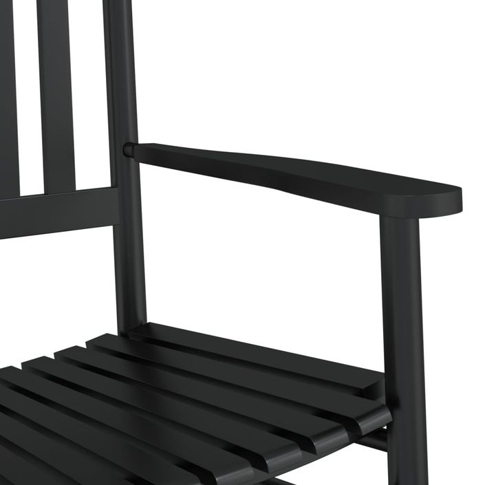 Chaise à bascule avec table pliable noir bois massif peuplier - Photo n°6