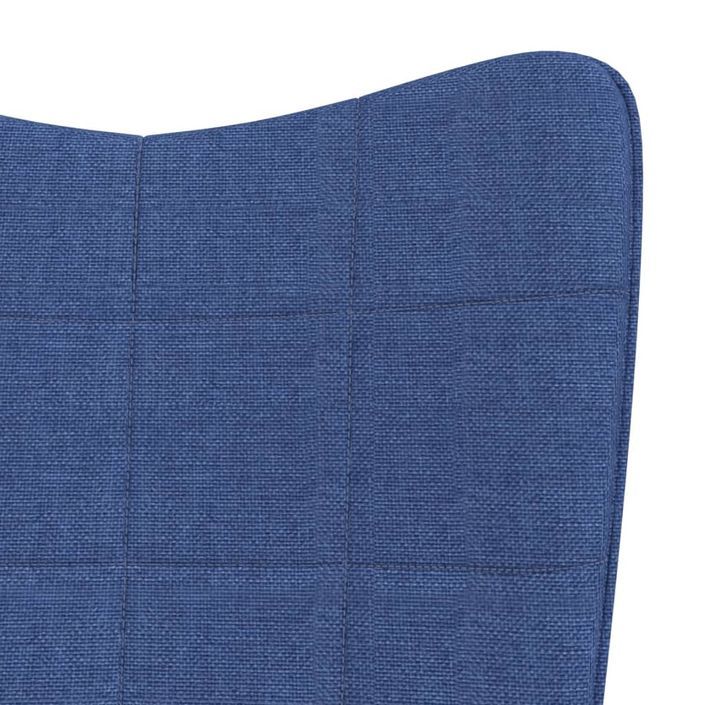 Chaise à bascule avec tabouret Bleu Tissu 2 - Photo n°5