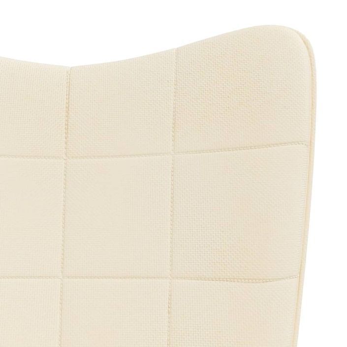 Chaise à bascule avec tabouret Crème Tissu 2 - Photo n°4