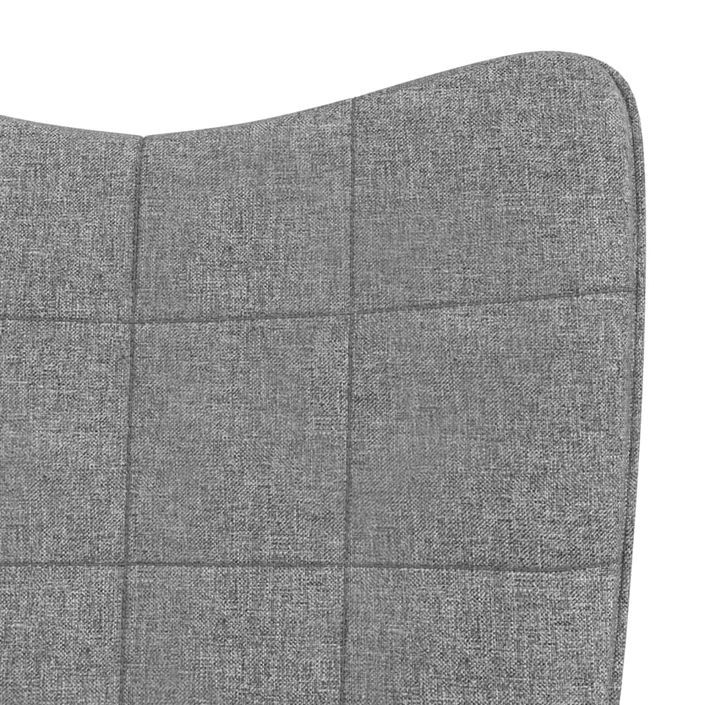 Chaise à bascule avec tabouret Gris clair Tissu 2 - Photo n°5