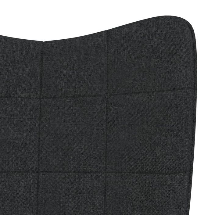 Chaise à bascule avec tabouret Noir Tissu 3 - Photo n°5