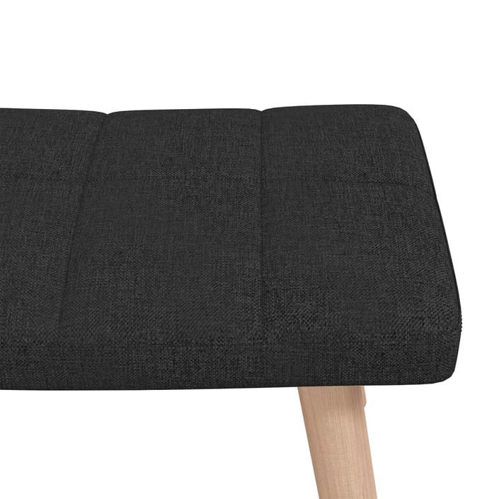 Chaise à bascule avec tabouret Noir Tissu 3 - Photo n°6