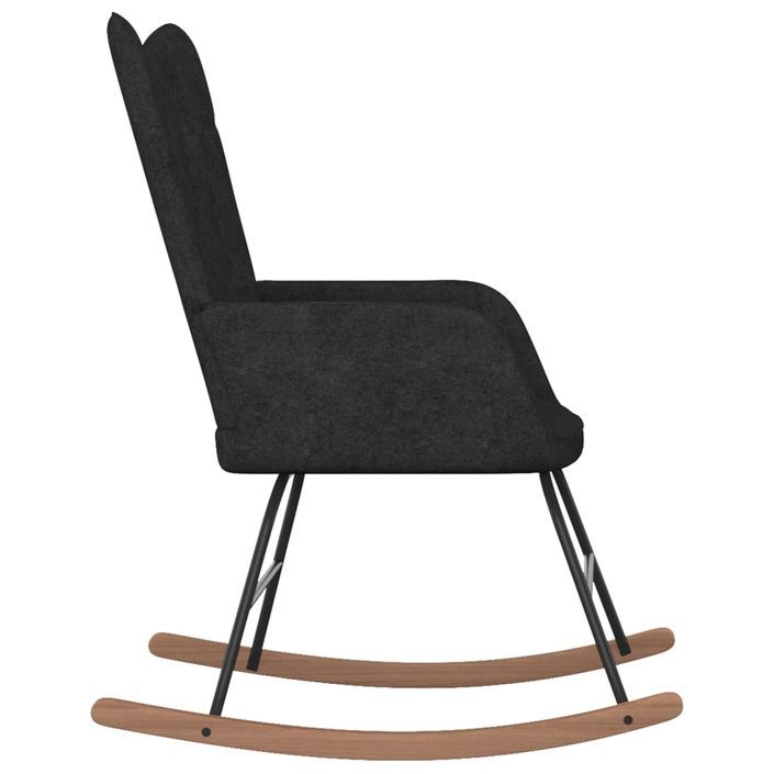 Chaise à bascule avec tabouret Noir Tissu 2 - Photo n°6