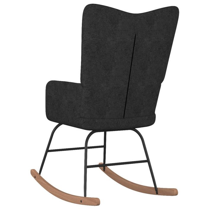 Chaise à bascule avec tabouret Noir Tissu 2 - Photo n°7