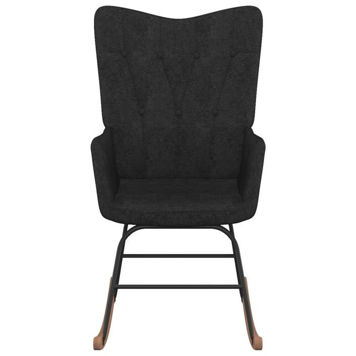 Chaise à bascule avec tabouret Noir Tissu 2 - Photo n°8