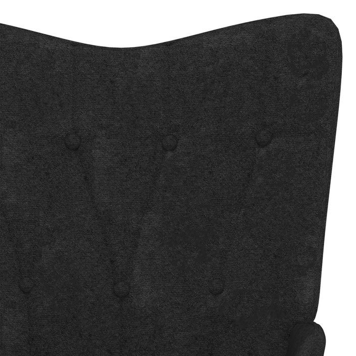 Chaise à bascule avec tabouret Noir Tissu 2 - Photo n°9