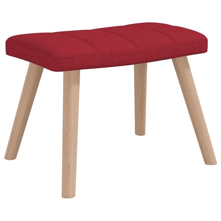 Chaise à bascule avec tabouret Rouge bordeaux Tissu - Photo n°4