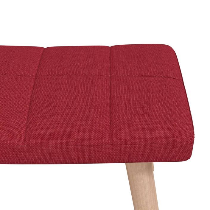 Chaise à bascule avec tabouret Rouge bordeaux Tissu - Photo n°6