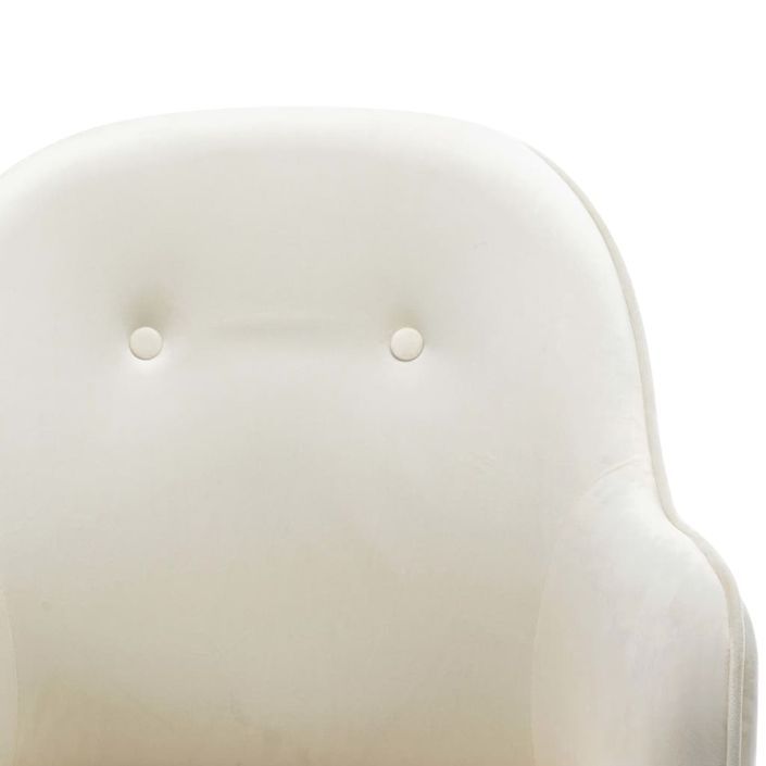 Chaise à bascule Blanc crème Velours 2 - Photo n°7