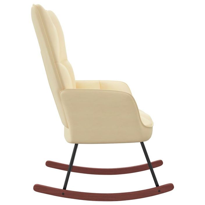 Chaise à bascule Blanc crème Velours - Photo n°5