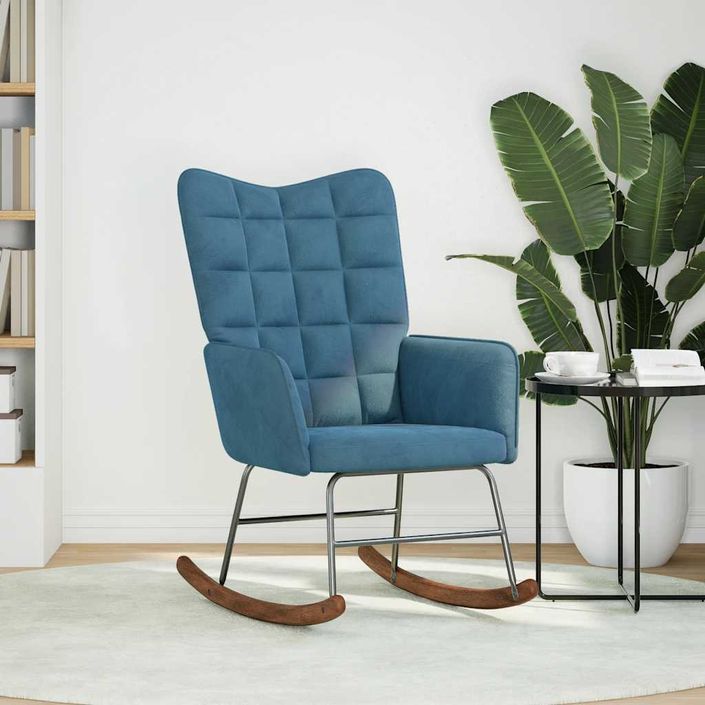 Chaise à bascule Bleu Velours - Photo n°3