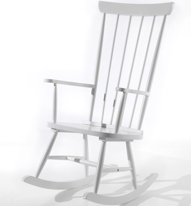 Chaise à bascule bois blanc Rocky - Photo n°1
