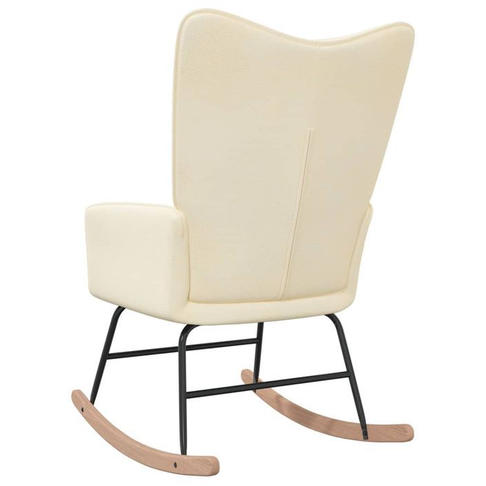 Chaise à bascule Crème Tissu 6 - Photo n°5