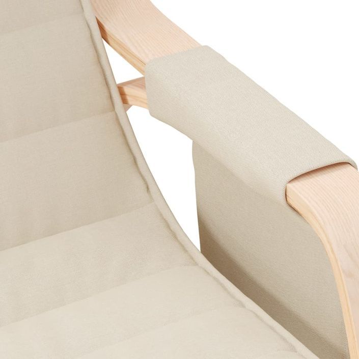 Chaise à bascule Crème Tissu - Photo n°6