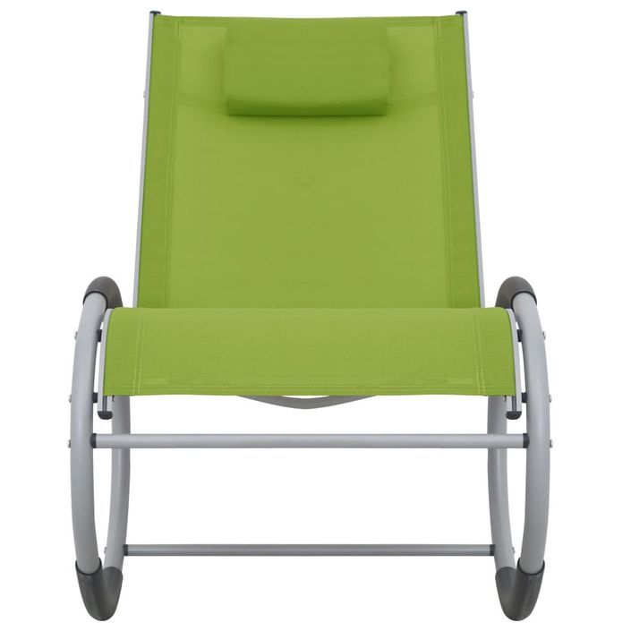 Chaise à bascule d'extérieur Vert Textilène - Photo n°2