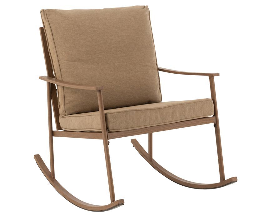 Chaise à bascule en métal marron foncé Victorine - Photo n°1