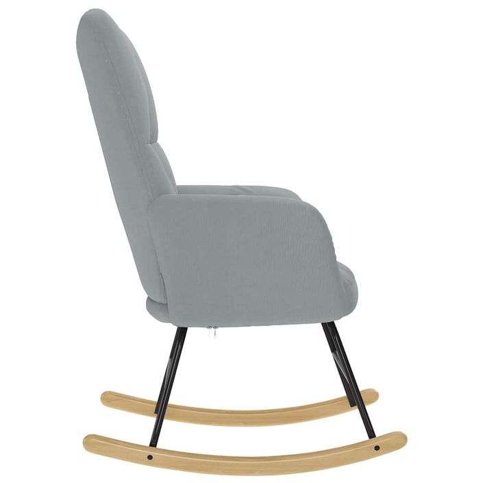 Chaise à bascule Gris clair Tissu - Photo n°5