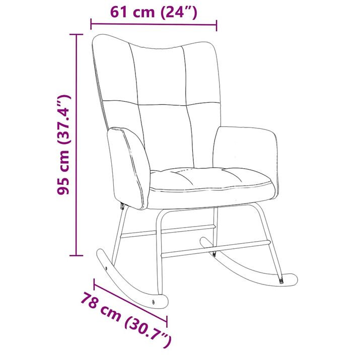 Chaise à bascule Gris clair Tissu - Photo n°9