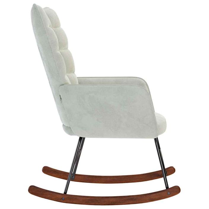 Chaise à bascule Gris clair Velours - Photo n°5