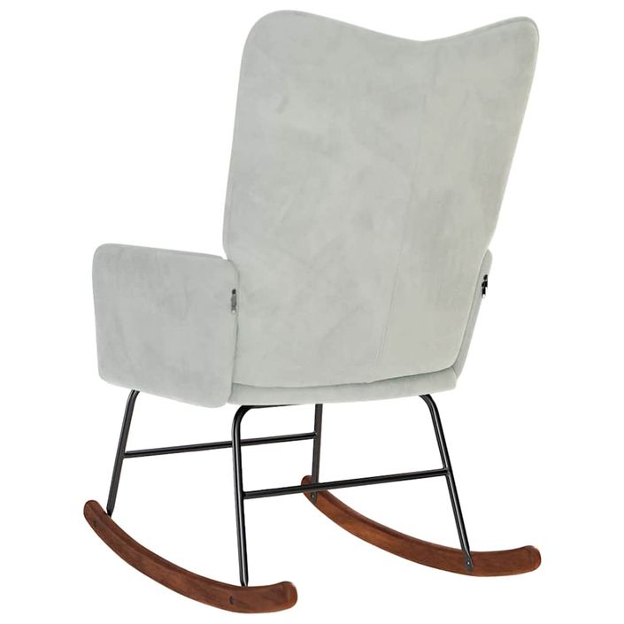 Chaise à bascule Gris clair Velours - Photo n°6