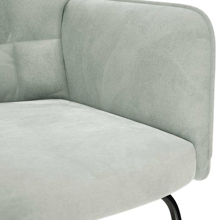 Chaise à bascule Gris clair Velours - Photo n°7