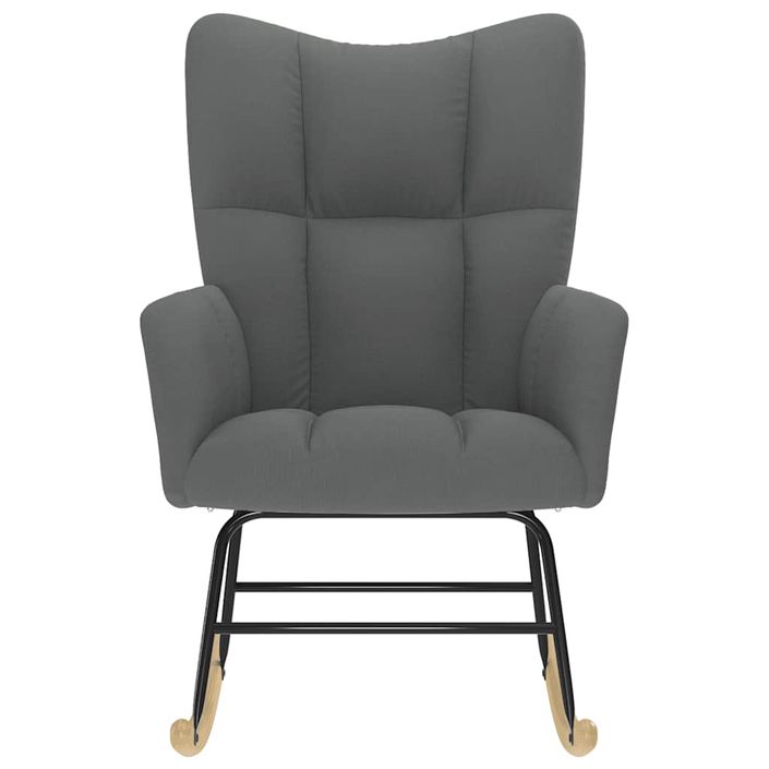 Chaise à bascule Gris foncé Tissu - Photo n°4