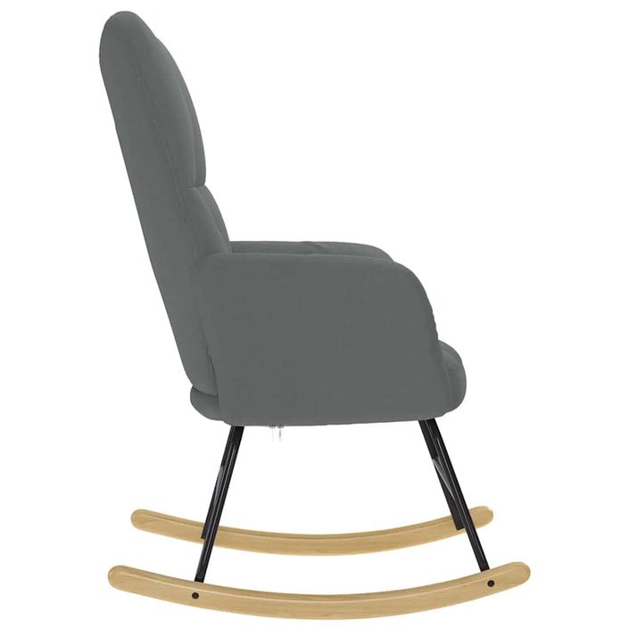 Chaise à bascule Gris foncé Tissu - Photo n°5