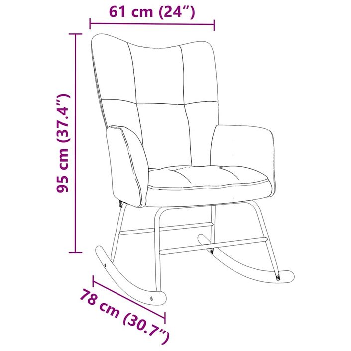 Chaise à bascule Gris foncé Tissu - Photo n°9