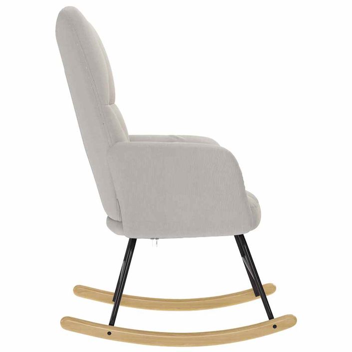 Chaise à bascule gris nuage tissu - Photo n°5