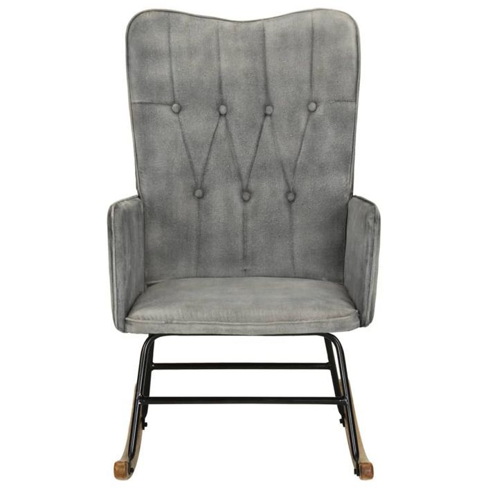 Chaise à bascule gris vintage toile - Photo n°2