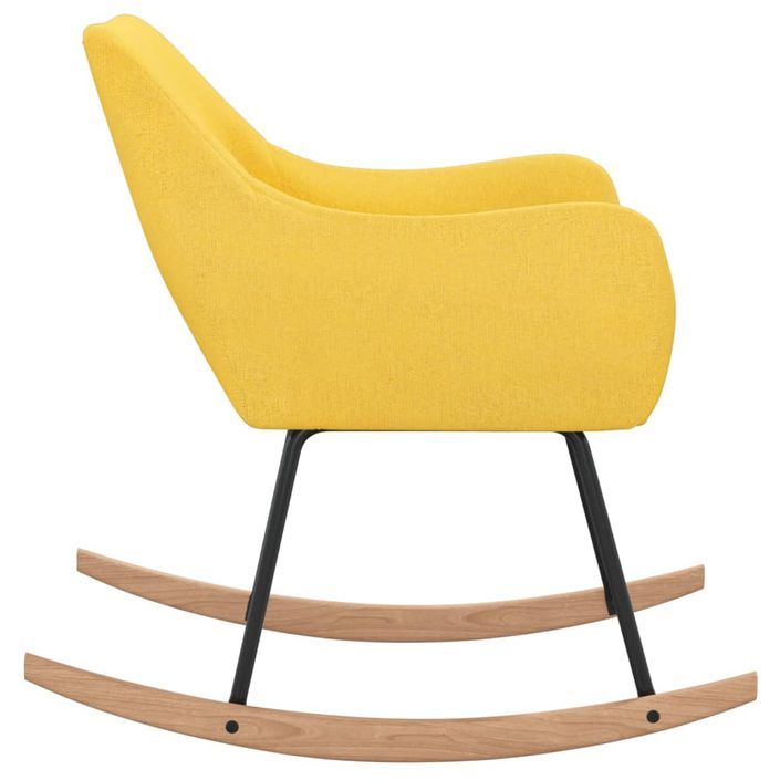Chaise à bascule Jaune moutarde Tissu Solaly - Photo n°5