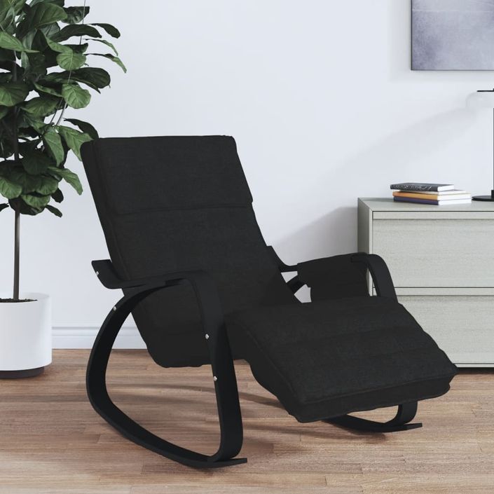 Chaise à bascule Noir Tissu - Photo n°1